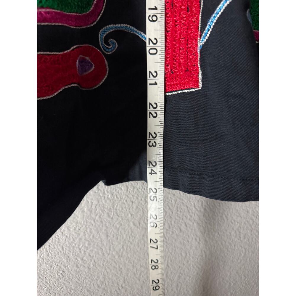 Vintage RS Sport Embroidered Jacket Black Floral Artsy Cropped Button Front L - Picture 7 of 10